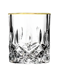 Siena Collection 4 Piece Shot Glass with Gold Trim Set