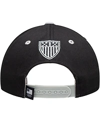 Big Boys Black and Gray Team Usa Latitude Two-Tone Structured Adjustable Snapback Hat