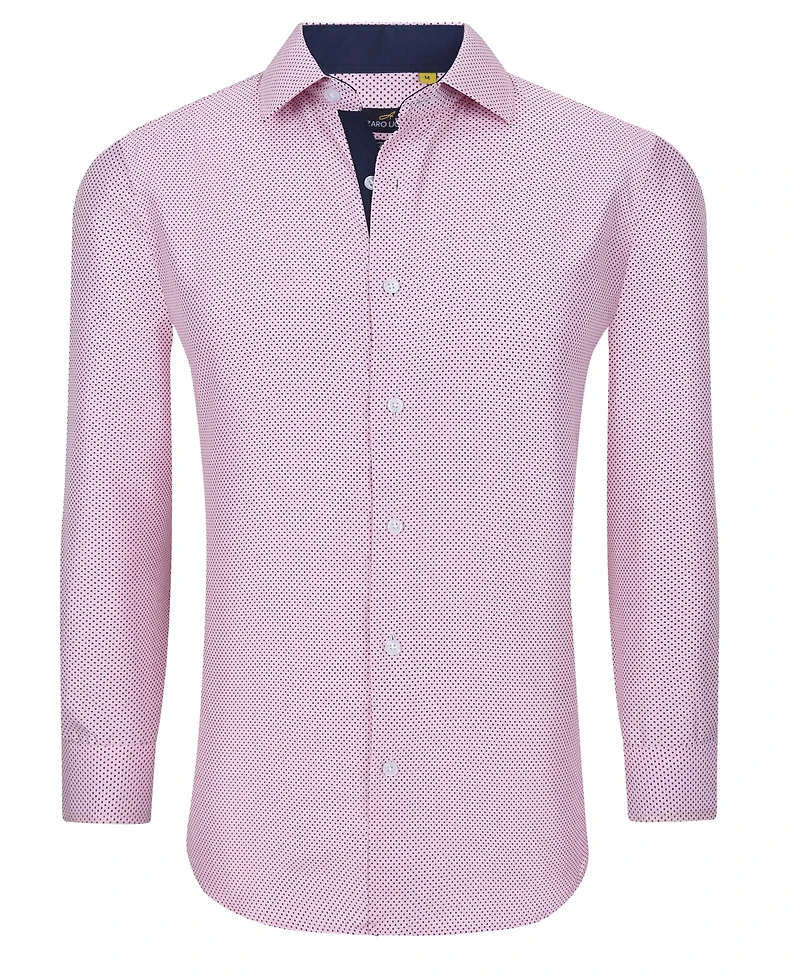 Men's Business Geometric Long Sleeve Button Down Shirt