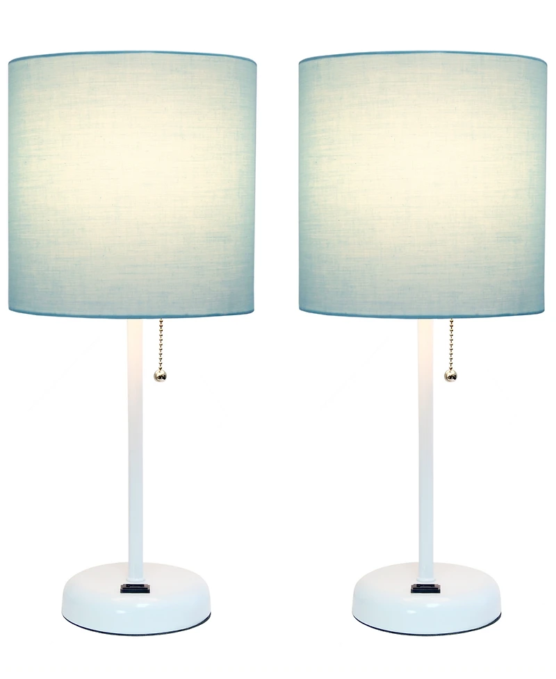 LimeLights Stick Lamp with Charging Outlet, Set of 2