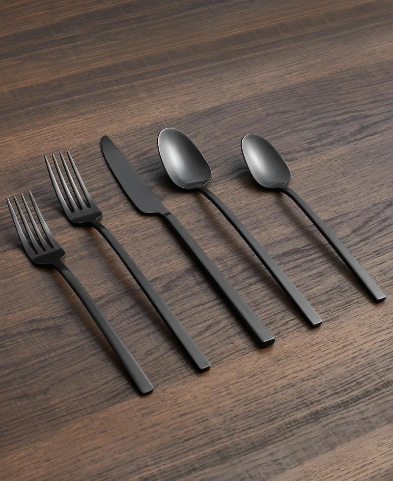 Cambridge Silversmiths Damaris Black Satin Flatware Set, 20 Piece