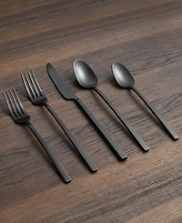 Cambridge Silversmiths Damaris Black Satin Flatware Set, 20 Piece
