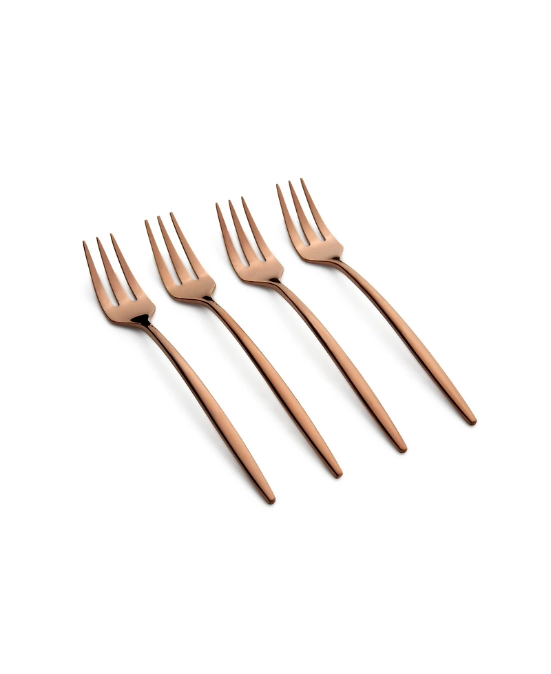 Cambridge Silversmiths Gaze Copper Mirror Cocktail Forks Set, 4 Piece