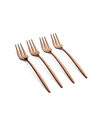 Cambridge Silversmiths Gaze Copper Mirror Cocktail Forks Set, 4 Piece