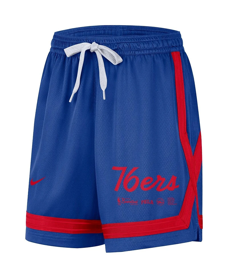 Women's Nike Royal Philadelphia 76ers Crossover Performance Shorts