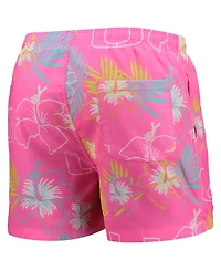 Men's Foco Pink Miami Hurricanes Neon Floral Swim Trunks