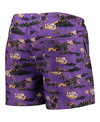 Men's Foco Purple Lsu Tigers Island Palm Swim Trunks
