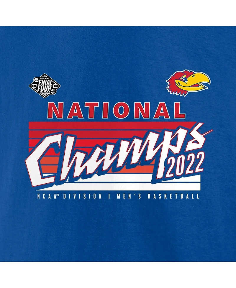 Men's Fanatics Royal Kansas Jayhawks 2022 Ncaa Basketball National Champions Schedule T-shirt