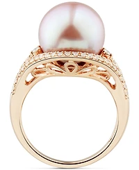 Honora Cultured White Ming Pearl (11-13mm) & Diamond (1/3 ct. t.w.) Ring 14k Gold