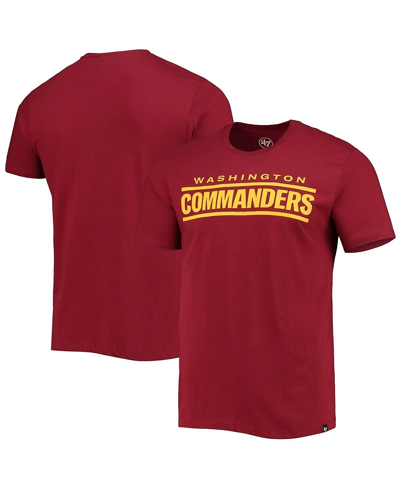 Men's '47 Brand Burgundy Washington Commanders Wordmark Imprint Super Rival T-shirt