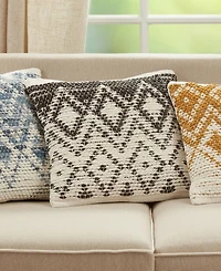 Saro Lifestyle Diamond Chindi Decorative Pillow, 18" x 18"