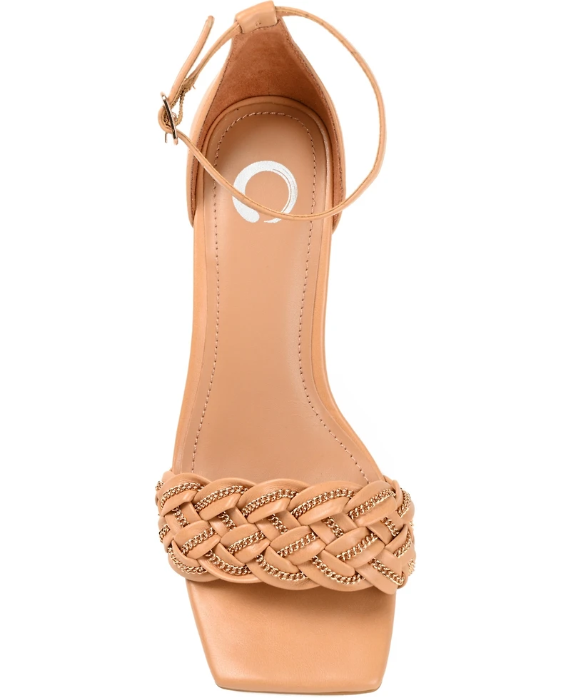 Journee Collection Women's Mabella Braided Chain Sandals
