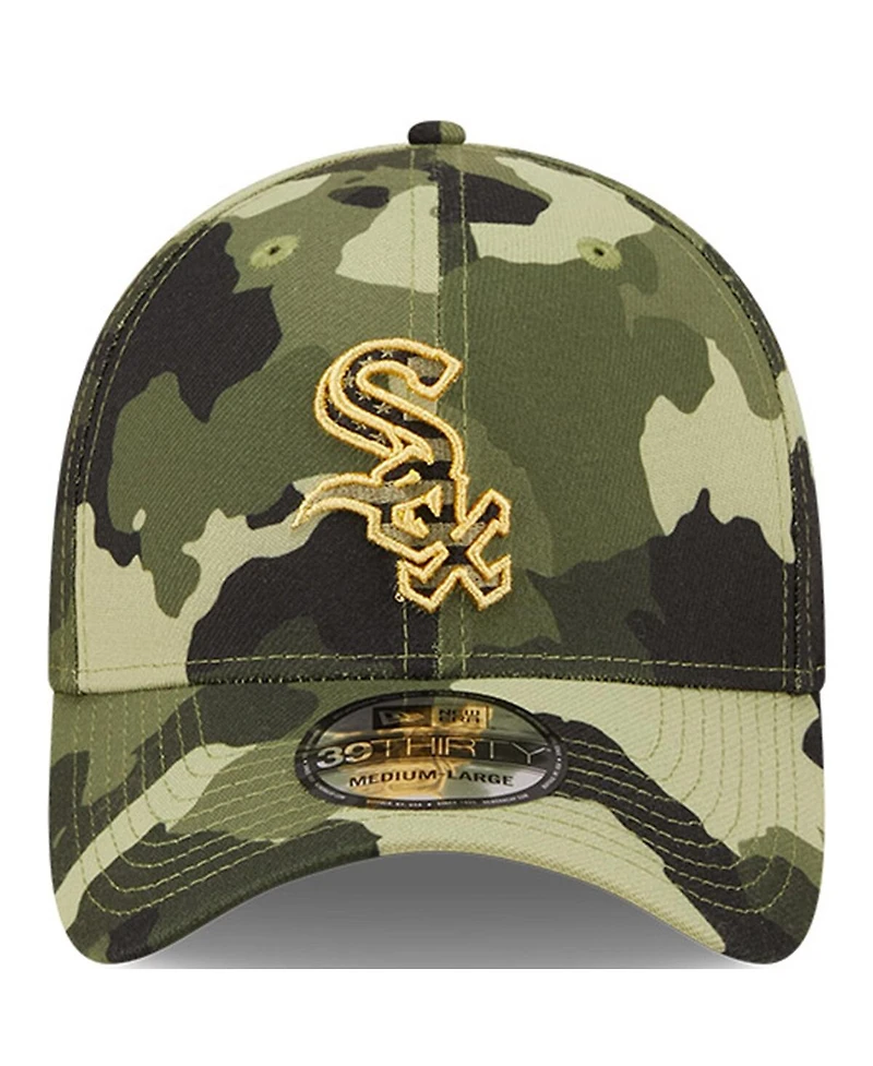 Men's New Era Camo Chicago White Sox 2022 Armed Forces Day 39THIRTY Flex Hat