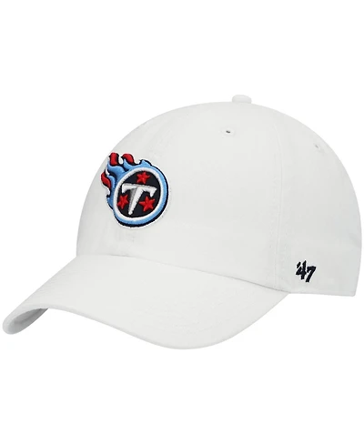 Men's '47 White Tennessee Titans Clean Up Adjustable Hat