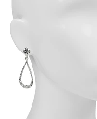 Patricia Nash Silver-Tone Floret & Tear-Shape Drop Earrings