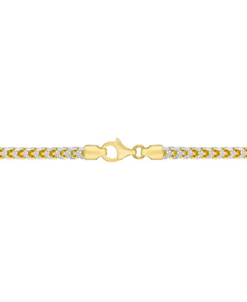 24" Two-Tone Franco Chain Necklace 14k Gold-Plated & Sterling Silver (Also Silver)