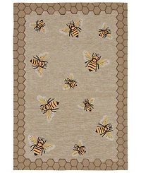 Liora Manne' Frontporch Honeycomb Bee 5' x 7'6" Outdoor Area Rug