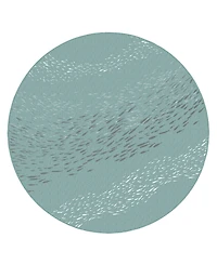Liora Manne' Carmel School Of Fish 7'10" x 7'10" Round Outdoor Area Rug