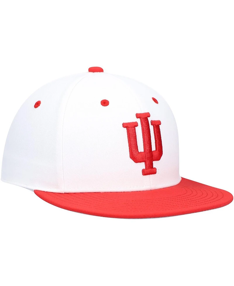 Men's adidas White Indiana Hoosiers On-Field Baseball Fitted Hat