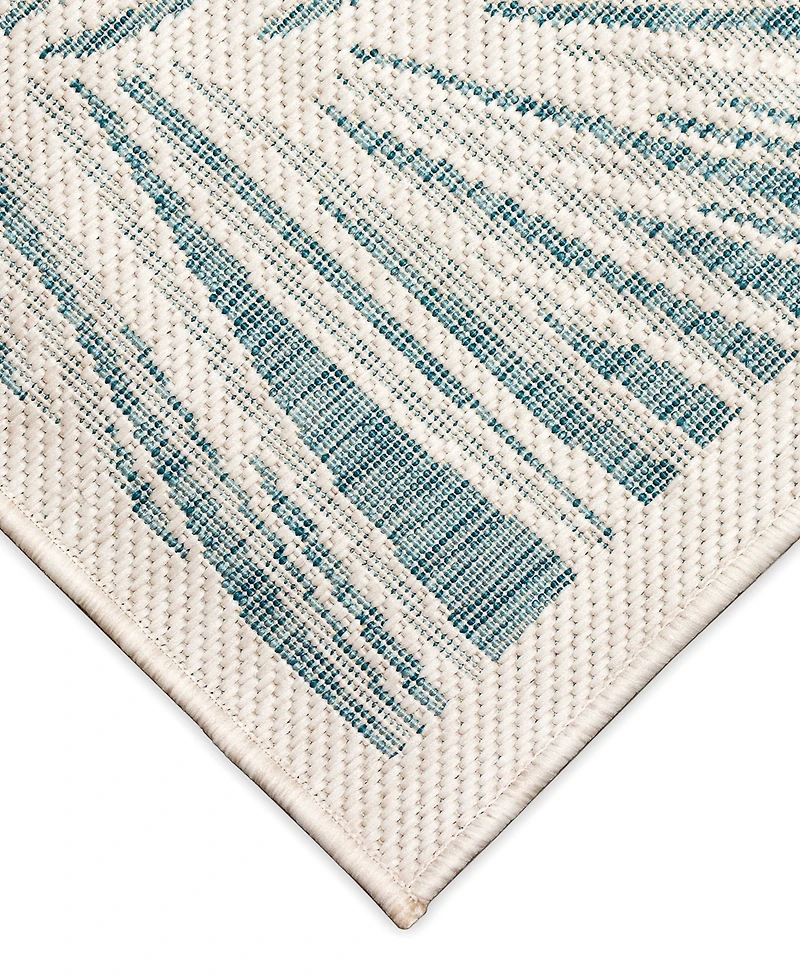 Liora Manne' Carmel Fronds 7'10" x 7'10" Square Outdoor Area Rug