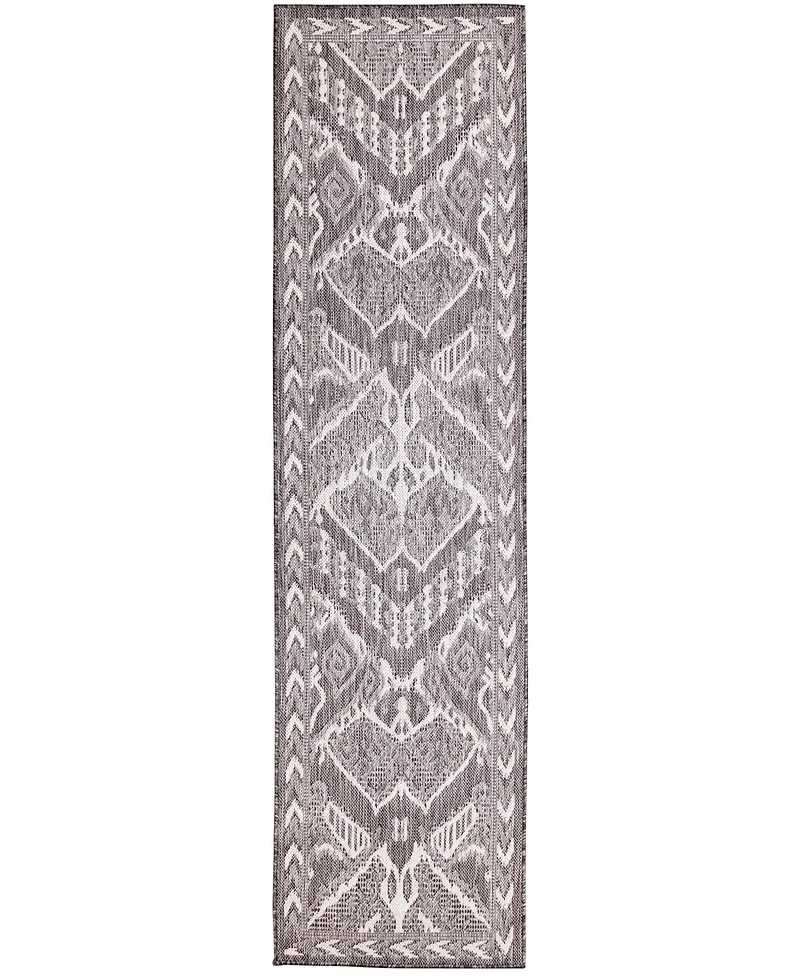 Liora Manne' Malibu Ikat 1'11" x 7'6" Runner Outdoor Area Rug