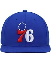 Men's Mitchell & Ness Royal Philadelphia 76Ers Ground 2.0 Snapback Hat