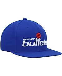 Men's Mitchell & Ness Blue Washington Bullets Hardwood Classics Team Ground 2.0 Snapback Hat