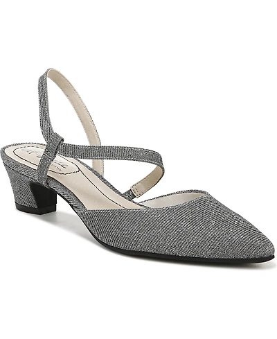 LifeStride Women's Minimalist Slingback Kitten Heel Pumps
