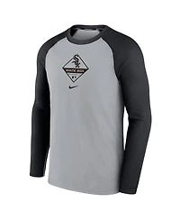Men's Nike Gray, Black Chicago White Sox Game Authentic Collection Performance Raglan Long Sleeve T-shirt