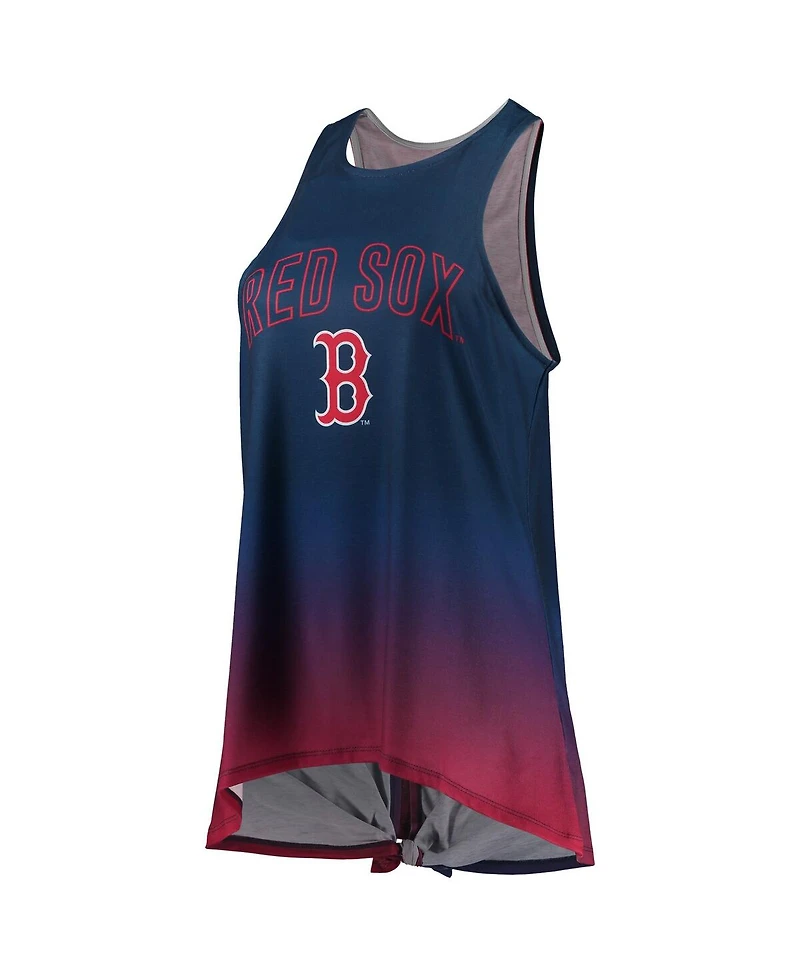 Women's Foco Navy Boston Red Sox Gradient Tie-Back Racerback Tank Top