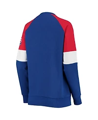 Women's Starter Royal and Red Chicago Cubs Playmaker Raglan Pullover Sweatshirt