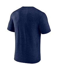 Men's Fanatics Heathered Navy Atlanta Braves Badge of Honor Tri-Blend T-shirt