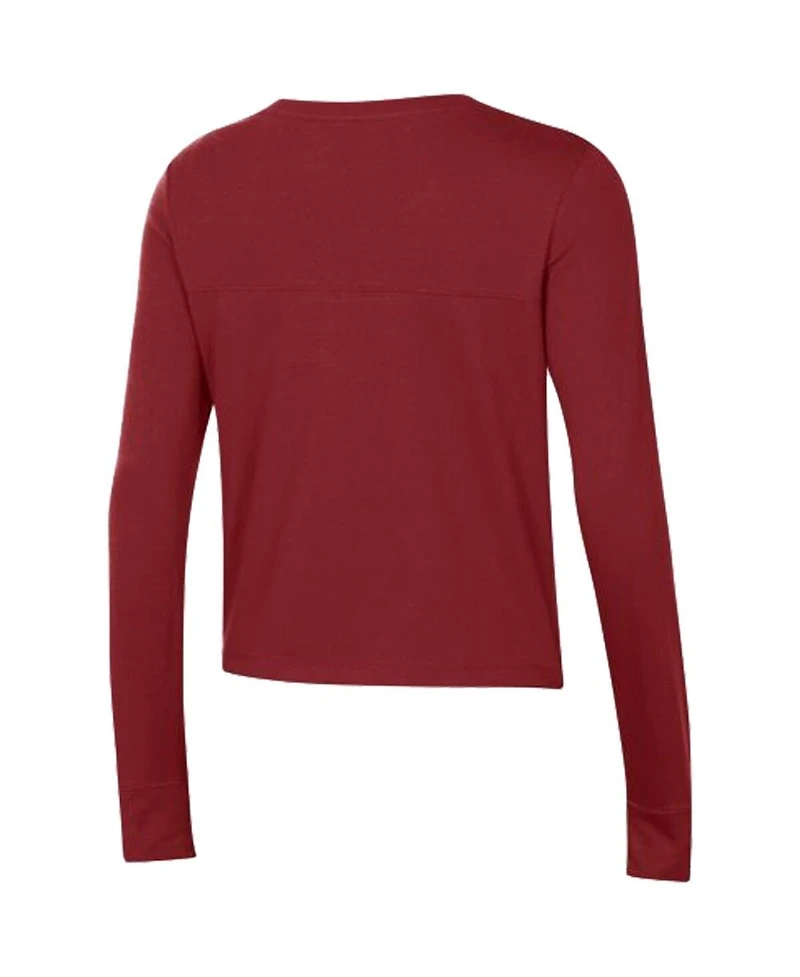 Women's Under Armour Garnet South Carolina Gamecocks Vault Cropped Long Sleeve T-shirt