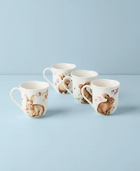 Lenox Butterfly Meadow Bunny Mugs, Set of 4