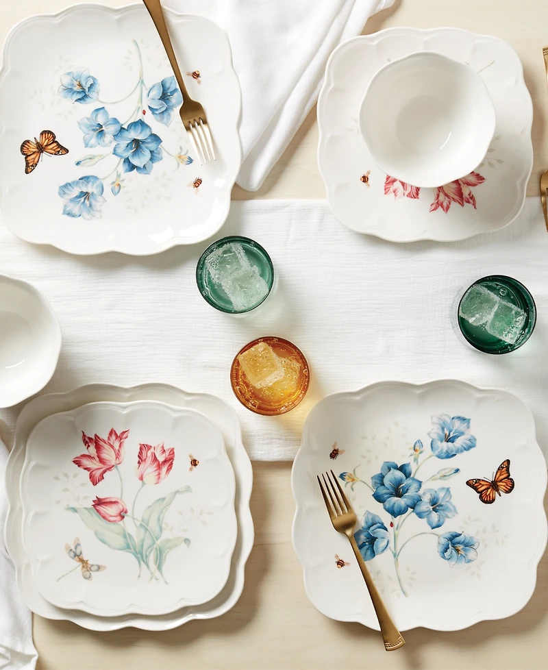 Lenox Butterfly Meadow Square Dinner Plates, Set of 4