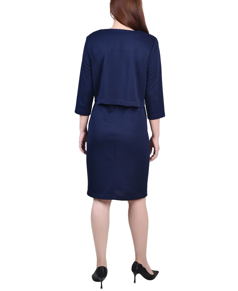 Ny Collection Petite Two Piece Jacket and Dress Set
