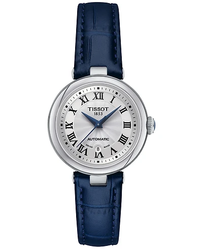 Tissot Women's Swiss Automatic Bellissima Blue Leather Strap Watch 29mm