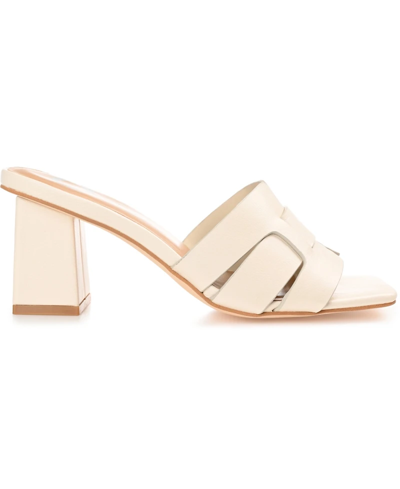 Journee Collection Women's Renatta Woven Block Heel Dress Sandals