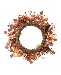 Glitzhome Fall Eucalyptus Berry Wreath, 22"