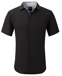 Men's Slim Fit Short Sleeve Performance Button Down Dress Shirt