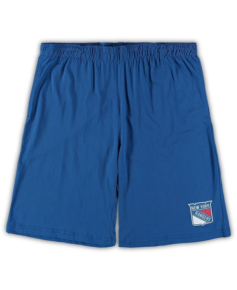 Men's Concepts Sport Blue, Heathered Charcoal New York Rangers Big and Tall T-shirt Shorts Sleep Set