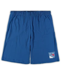Men's Concepts Sport Blue, Heathered Charcoal New York Rangers Big and Tall T-shirt Shorts Sleep Set
