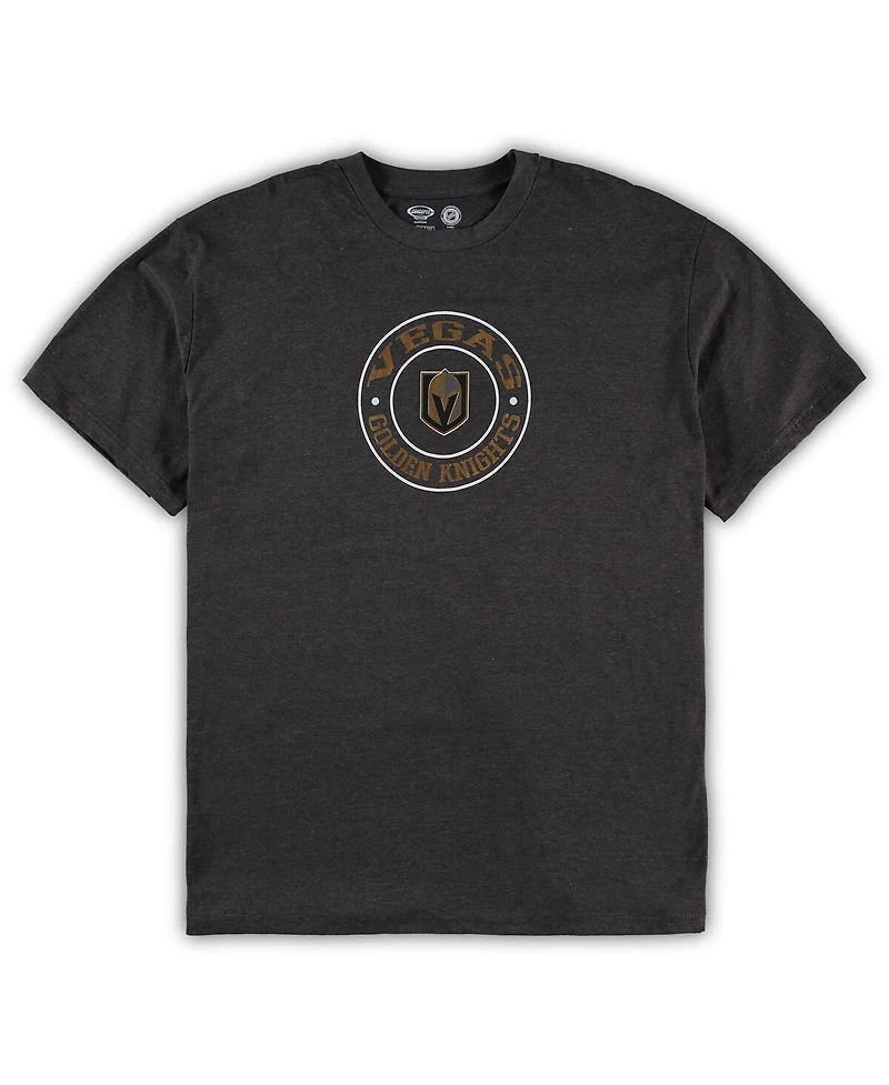 Men's Concepts Sport Black, Heathered Charcoal Vegas Golden Knights Big and Tall T-shirt Shorts Sleep Set