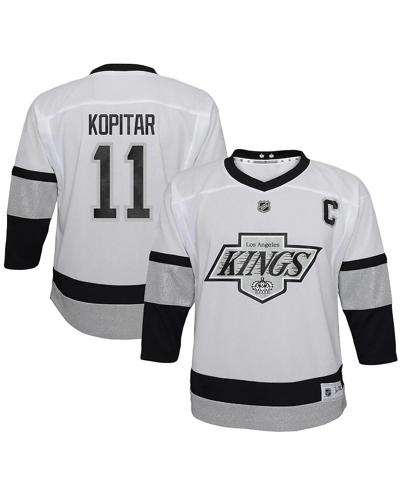 Preschool Boys and Girls Anze Kopitar White Los Angeles Kings 2021/22 Alternate Replica Player Jersey