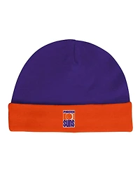 Infant Boys and Girls Mitchell & Ness Blue, Orange Phoenix Suns Hardwood Classics Bodysuits and Cuffed Knit Hat Set