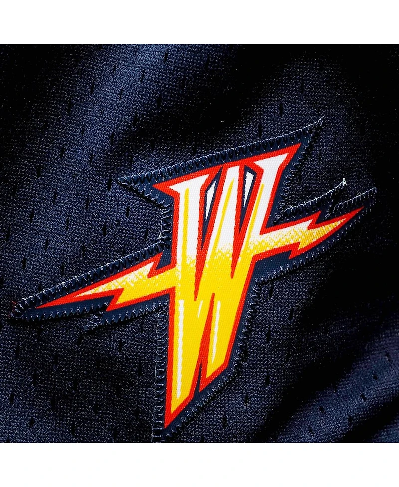 Women's Mitchell & Ness Navy Golden State Warriors Jump Shot Shorts