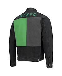 Men's The Wild Collective Black Austin Fc Denim Button-Up Jacket
