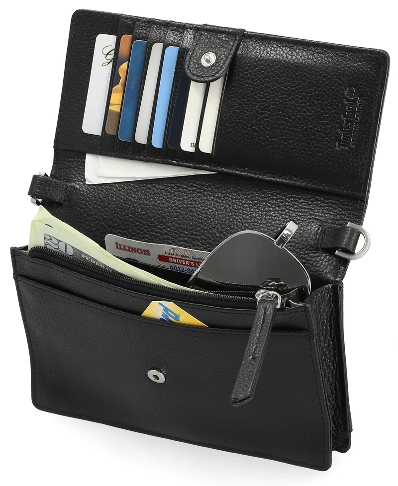 Timberland Women's Rfid Leather Crossbody Bag Wallet Purse