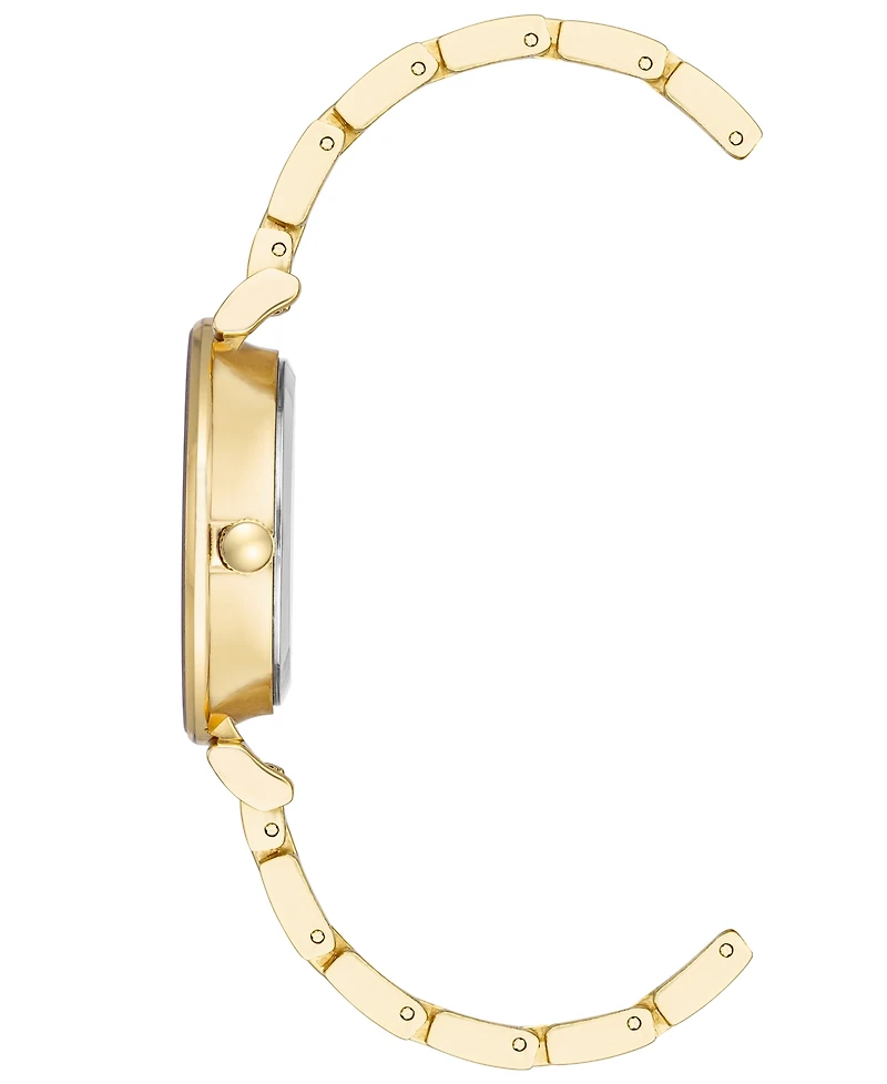 Anne Klein Women's Gold-Tone Mixed Metal Link Bracelet Watch, 32mm