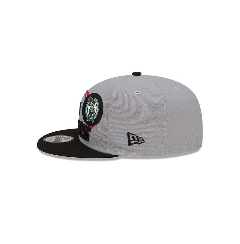 Men's New Era Gray/Black Boston Celtics 2022 Eastern Conference Champions Locker Room 9FIFTY Snapback Adjustable Hat